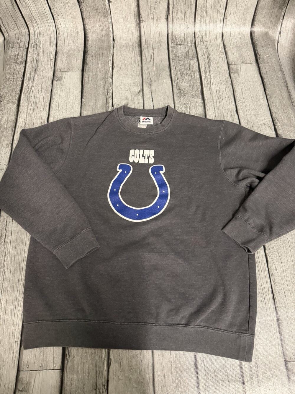 Vintage Unisex Majestic Indianapolis Colts Crewneck Sweatshirt Grey 90s Large?